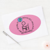 Clavier - Le monde tourne autour d'un autocollant (Enveloppe)