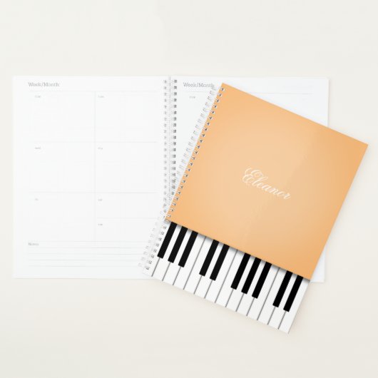 Clavier Pale Orange Piano Music Customisé (Devant avec enveloppe)