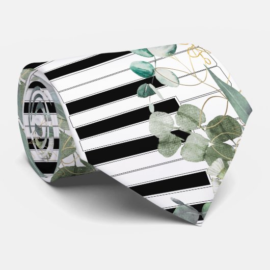 clavier piano cravate vert (Roulé)