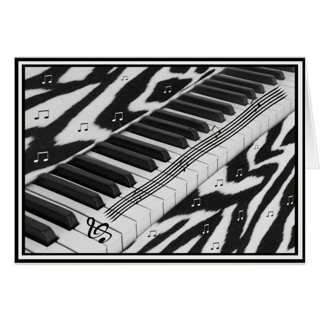 Clavier pour piano Zebra Print (Devant horizontal)