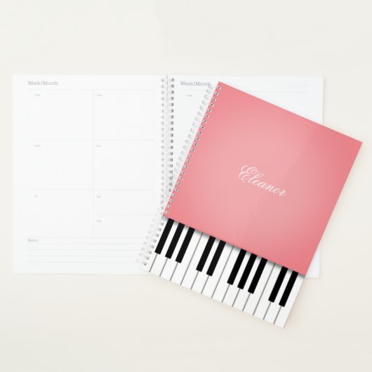 Clavier rose Pink Piano Music Customisé (Devant avec enveloppe)