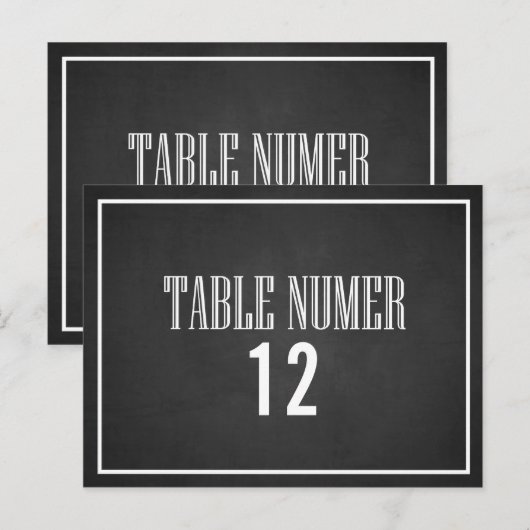 CLAVIER TYPOGRAPHIE NUMÉRO DE TABLE CARTE POSTALE (Devant / Derrière)
