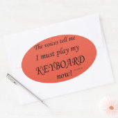 Clavier Voices Dit Doit Jouer Oval Sticker (Enveloppe)