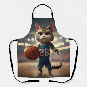 Claw-some Hoops: De onverschrokken kat basketballe Schort