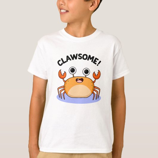 Clawsome Funny Geweldige Crab Pun T-shirt (Voorkant)