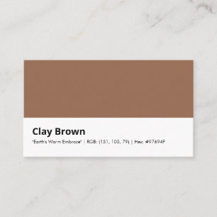 Clay Brown "De warme omhelzing van de aarde" Visitekaartje