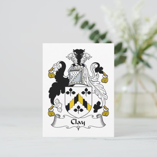 Clay Family Crest Briefkaart (Staand voorkant)