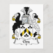 Clay Family Crest Briefkaart (Voorkant)