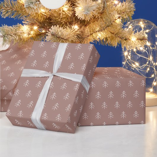Clay | Modern Trees Pattern Cadeaupapier (Feestdagen)