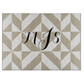 Clay Monogram Geometrische deco cube Patroon Snijplank (Voorkant)