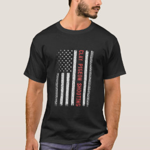 Clay Pigeon Shooting American Flag 4 juli Tan T-shirt