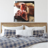 Clay Pitchers Bowl en manden Canvas Afdruk (Insitu (Slaapkamer))