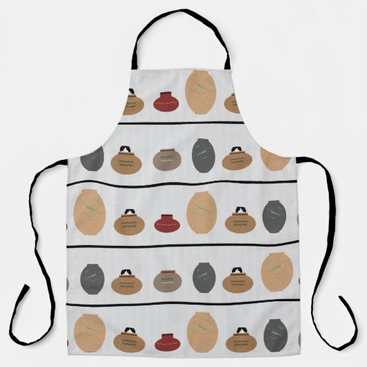 Clay Pots Allover Print Apron Schort (Voorkant)