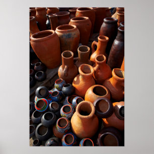 Clay Pots, Hazyview, Mpumalanga, Zuid-Afrika Poster