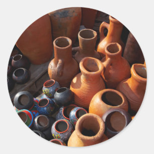 Clay Pots, Hazyview, Mpumalanga, Zuid-Afrika Ronde Sticker