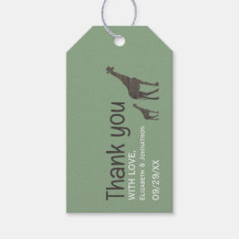 Clay Safari Giraffe, rustieke bruiloft Cadeaulabel