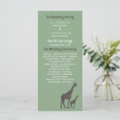 Clay Safari Giraffe, rustieke bruiloft Programma (Staand voorkant)