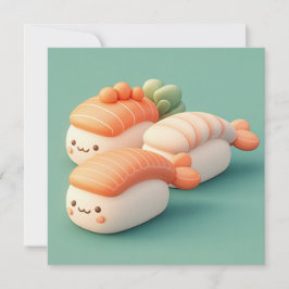 Clay Salmon and Shrimp Sushi Trio Postcard