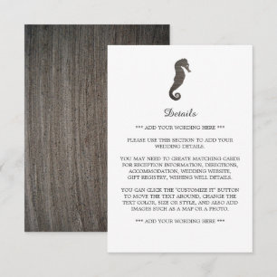 Clay Seahorse Beach Trouwdetail Informatiekaartje