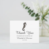 Clay Seahorse Beach Wedding Bedankt Briefkaart (Staand voorkant)