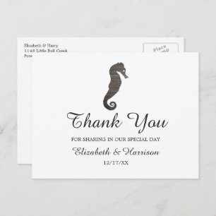Clay Seahorse Beach Wedding Bedankt Briefkaart