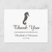 Clay Seahorse Beach Wedding Bedankt Briefkaart (Voorkant)
