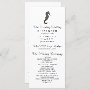 Clay Seahorse Beach Wedding Programma