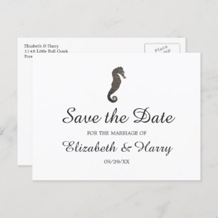 Clay Seahorse Beach Wedding Save the Date Briefkaart