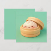 Clay Steamed Dumpling dans panier vapeur carte pos (Devant / Derrière)