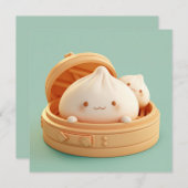 Clay Steamed Dumplings in Bamboo Basket Postcard (Voorkant / Achterkant)