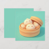 Clay Steamed Dumplings in Bamboo Steamer Postcard (Voorkant / Achterkant)