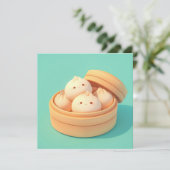 Clay Steamed Dumplings in Bamboo Steamer Postcard (Staand voorkant)
