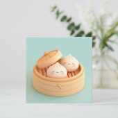 Clay Steamed Dumplings in Bamboo Steamer Postcard (Staand voorkant)