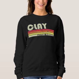Clay Surname Retro 80s 90s Birthday Reunio Trui
