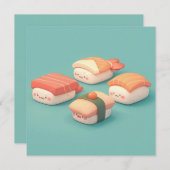 Clay Sushi Nigiri Variety Platter Postcard (Voorkant / Achterkant)