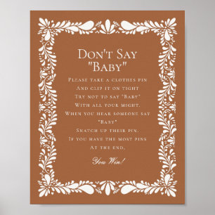 Clay Talavera Tegel Dont Say Baby shower Game Poster