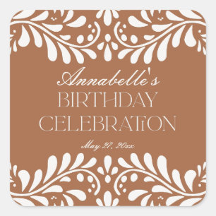 Clay Talavera Tegel Spaans Fiesta Verjaardagsgunst Vierkante Sticker