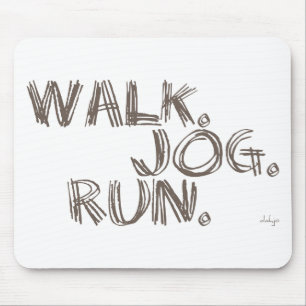 CLAY WALK JOG RUN (font SCRIBBLE) Muismat