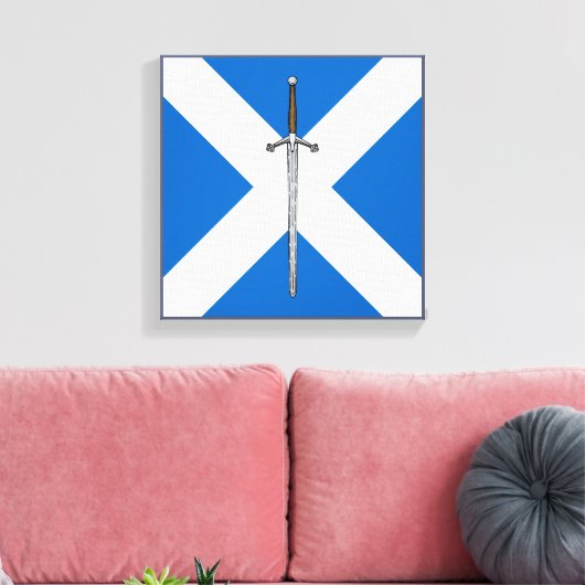 Claymore en Saltire Canvas Afdruk (Insitu (Woonkamer))