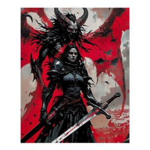 Claymore Poster Dark Fantasy Warrior Gothic Woman Perfect Poster