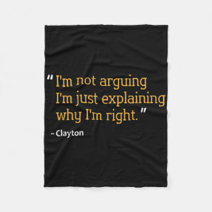 Clayton Cadeau Citaat Grappige Verjaardag Geperson Fleece Deken