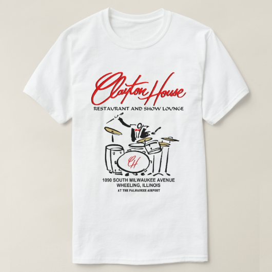 Clayton House Restaurant en Show Lounge, Wheeling T-shirt (Design voorkant)