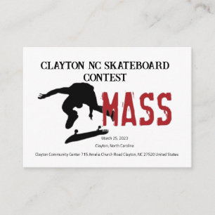 Clayton NC Skateboard Concours INVITATION