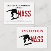 Clayton NC Skateboard Contest INVITATION Informatiekaartje (Voorkant / Achterkant)