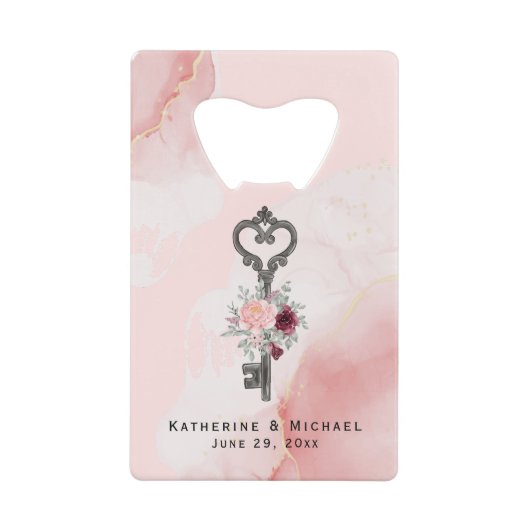 Clé À Mon Coeur Bouteille Ouverture Mariage Faveur (Devant)