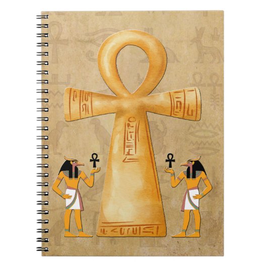 Clé Ankh de la vie sur cahier hiéroglyphique (Devant)