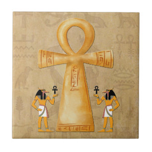 Clé Ankh de la vie sur carreau en céramique hiérog