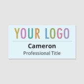 Clé Bleu Nom Étiquette avec Logo Professionnel (Devant)