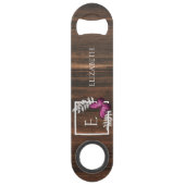 Clé de barre personnalisée à papillon rose rustiqu (Devant)