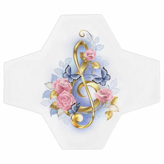 Clé de fer avec roses roses roses (Plat)